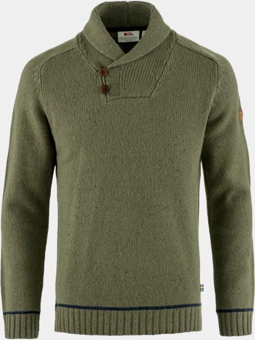 Fjallraven Lada Sweater M férfi kötött pulóver zöld színben 2