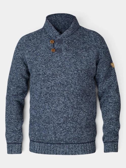 Fjallraven Lada Sweater M férfi kötött pulóver sötétkék színben 6