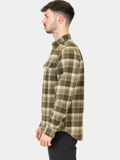 Fjallraven Singi Heavy Flannel Shirt M férfi hosszú ujjú túraing zöld színben 3