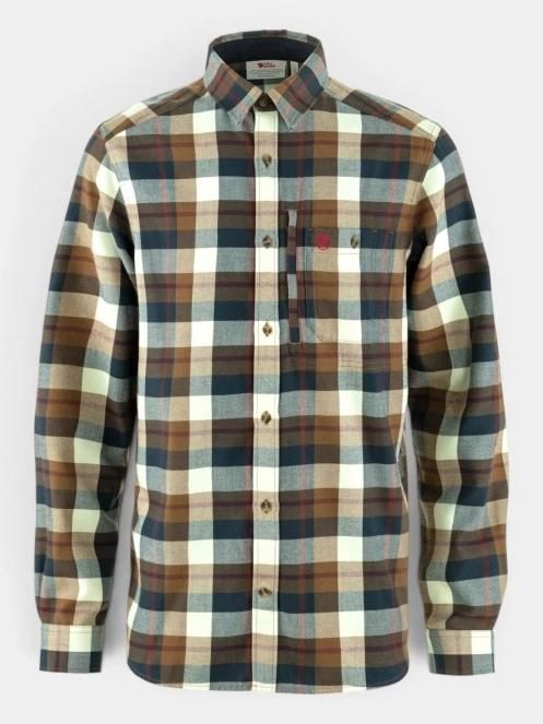Fjallraven Fjällglim Relaxed Shirt M férfi hosszú ujjú ing barna színben 10