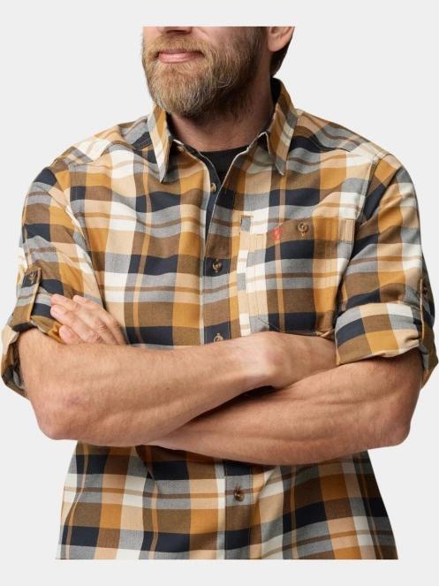 Fjallraven Fjällglim Relaxed Shirt M férfi hosszú ujjú ing barna színben 6