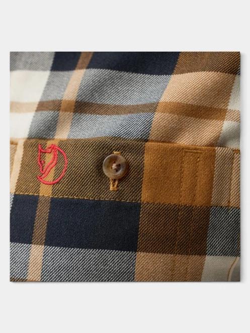 Fjallraven Fjällglim Relaxed Shirt M férfi hosszú ujjú ing barna színben 9