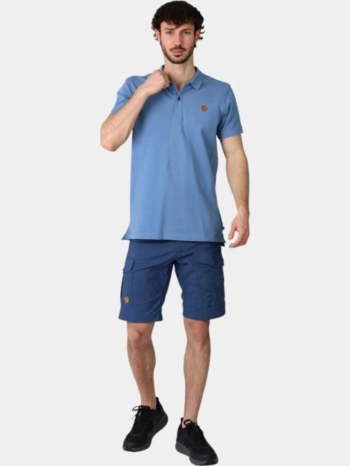 Fjallraven Övik Polo Shirt M férfi galléros póló kék színben 5
