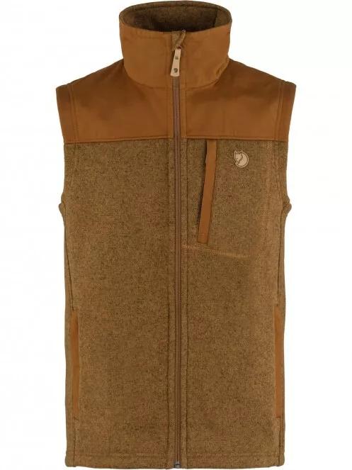 Fjallraven Buck Fleece Vest M férfi mellény barna színben 2
