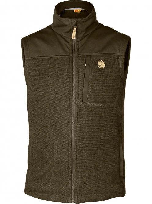 Fjallraven Buck Fleece Vest M férfi mellény oliva színben 2