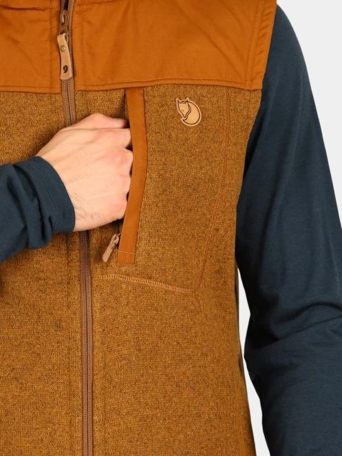 Fjallraven Buck Fleece Vest M férfi polár mellény barna színben 6