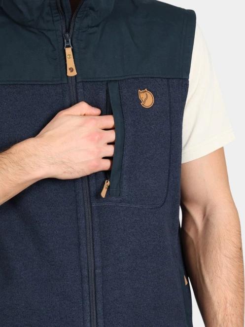 Fjallraven Buck Fleece Vest M férfi polár mellény sötétkék színben 6