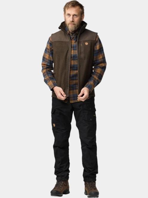 Fjallraven Buck Fleece Vest M férfi mellény oliva színben 2