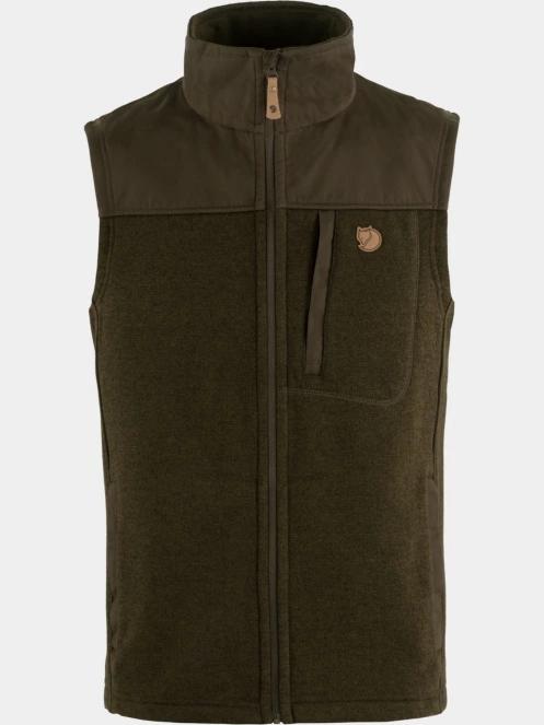 Fjallraven Buck Fleece Vest M férfi mellény oliva színben 6