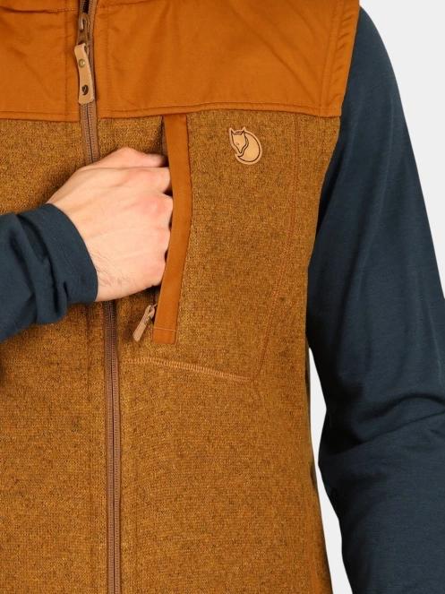 Fjallraven Buck Fleece Vest M férfi polár mellény barna színben 6