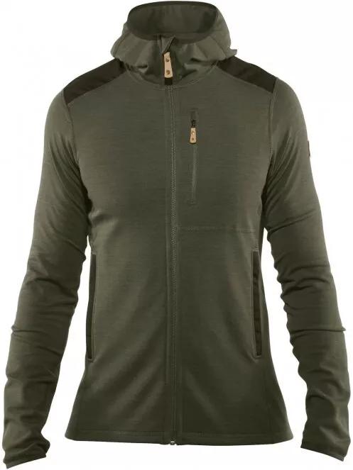 Fjallraven Keb Fleece Hoodie M férfi polár pulóver zöld színben 2