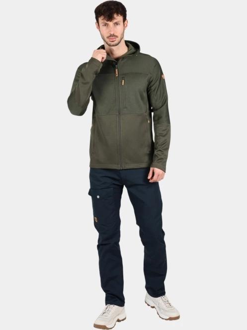 Fjallraven Abisko Trail Fleece M férfi polár pulóver zöld színben 5