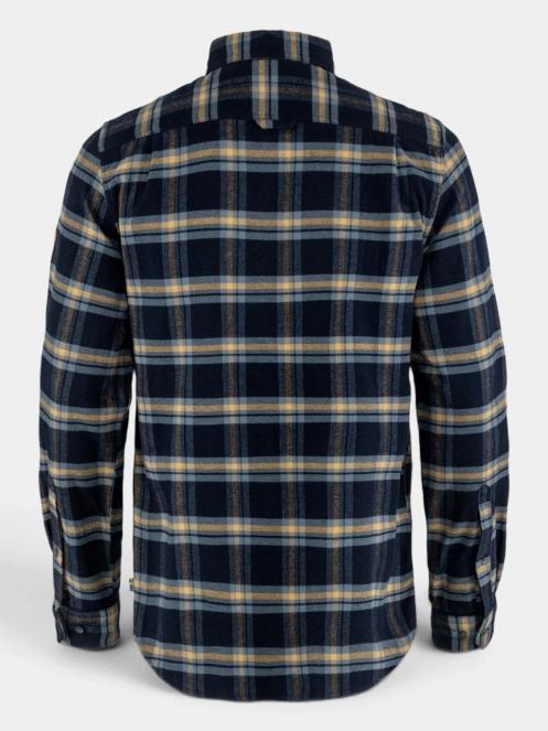 Fjallraven Övik Heavy Flannel Shirt M férfi hosszú ujjú ing sötétkék színben 11