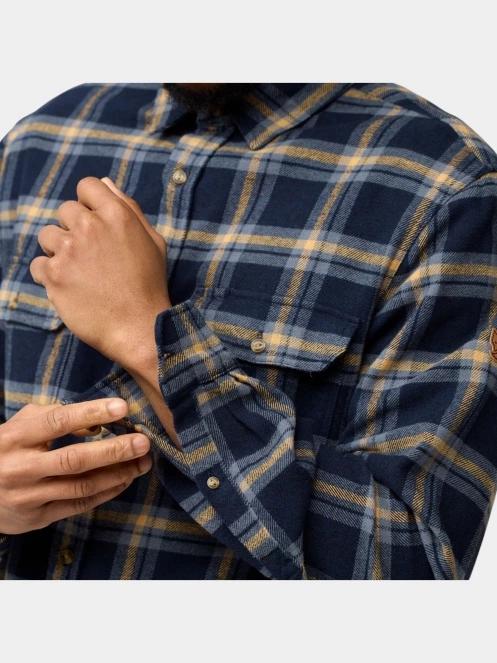 Fjallraven Övik Heavy Flannel Shirt M férfi hosszú ujjú ing sötétkék színben 8