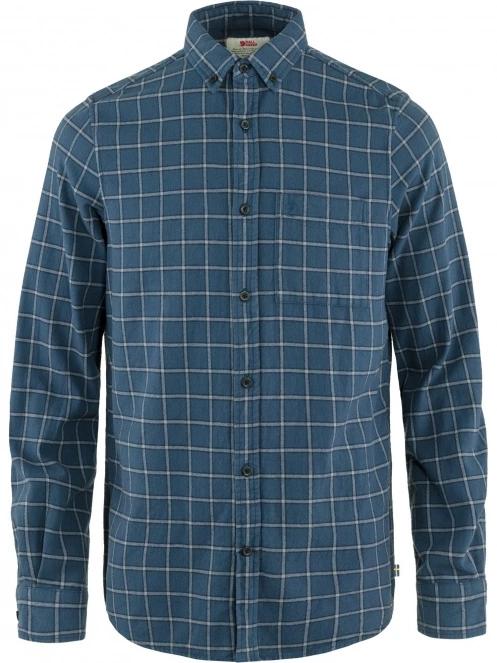 Fjallraven Övik Flannel Shirt M férfi hosszú ujjú ing sötétkék színben 2