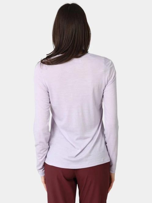 Fjallraven Abisko Wool LS W női hosszú ujjú sport póló lila színben 4