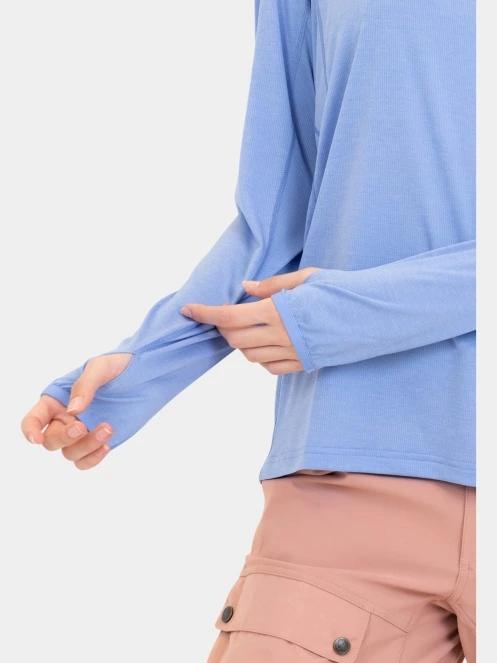 Fjallraven Abisko Sun-hoodie W női kapucnis pulóver kék színben 6
