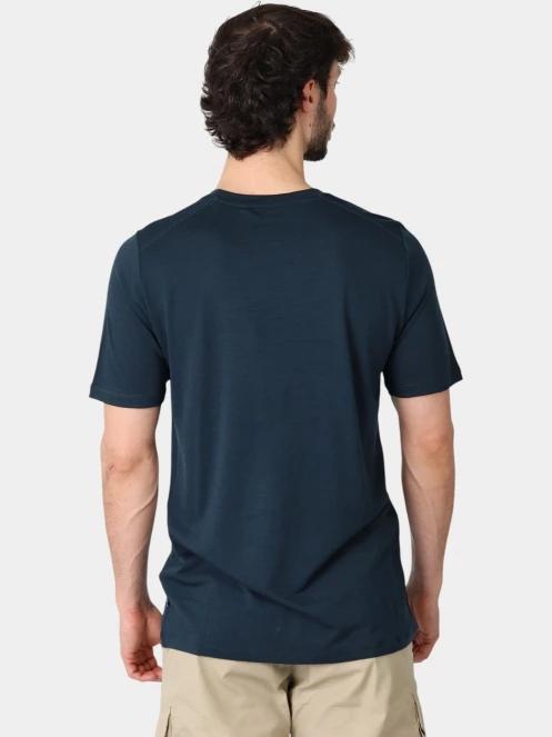 Fjallraven Abisko Wool Classic SS M férfi rövid ujjú sport póló sötétkék színben 4