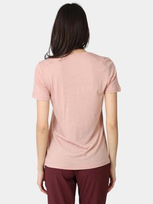 Fjallraven Abisko Wool Fox SS W női rövid ujjú sport póló rózsaszín színben 4