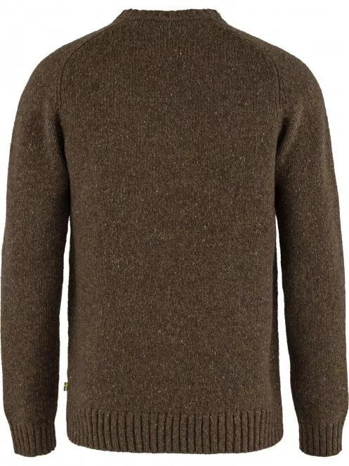Fjallraven Lada Round-neck Sweater M férfi kötött pulóver barna színben 3