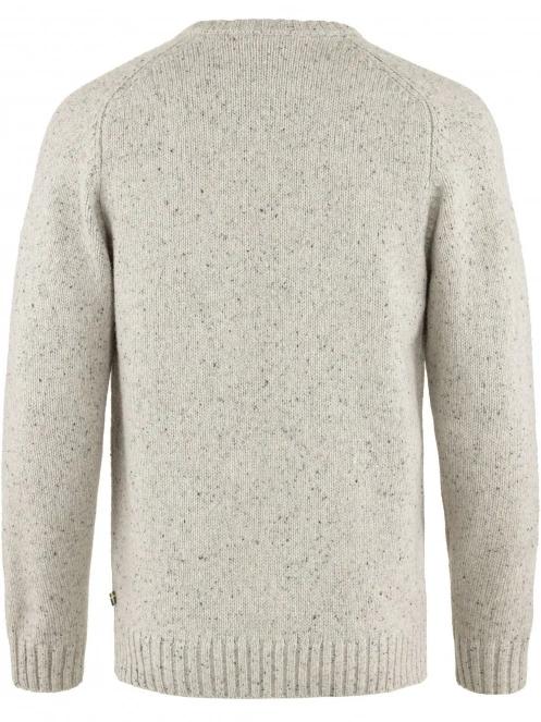 Fjallraven Lada Round-neck Sweater M férfi kötött pulóver fehér színben 3