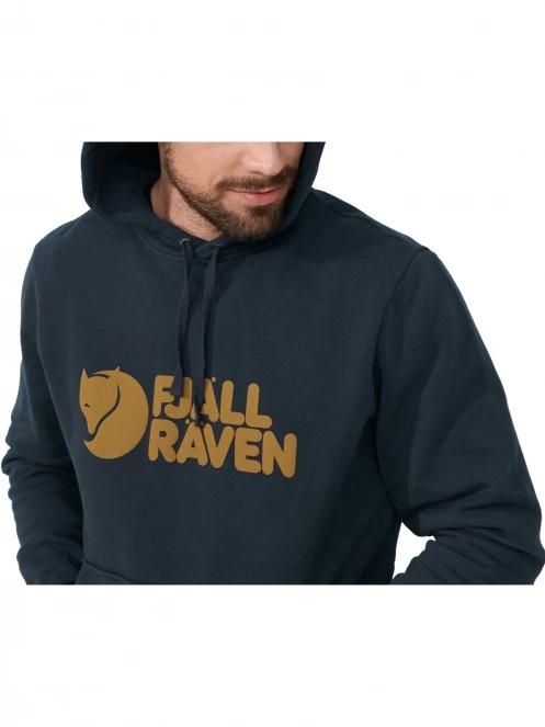 Fjallraven Fjällräven Logo Hoodie M férfi kapucnis pulóver sötétkék színben 5