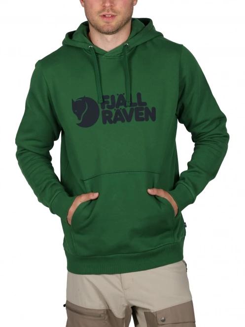 Fjallraven Fjällräven Logo Hoodie M férfi kapucnis pulóver zöld színben 2
