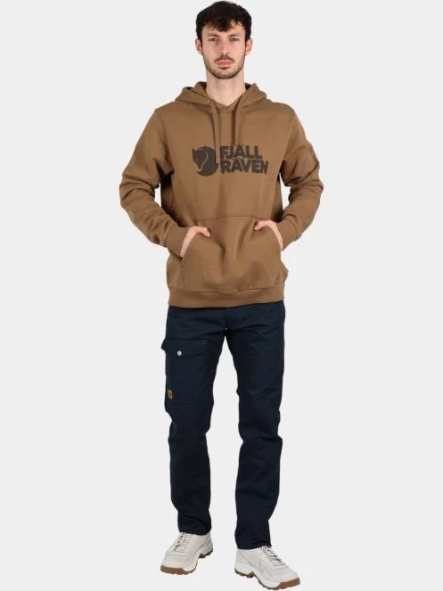 Fjallraven Fjällräven Logo Hoodie M férfi kapucnis pulóver barna színben 5