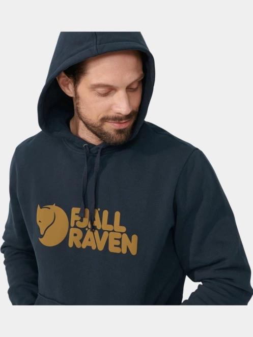 Fjallraven Fjällräven Logo Hoodie M férfi kapucnis pulóver sötétkék színben 5