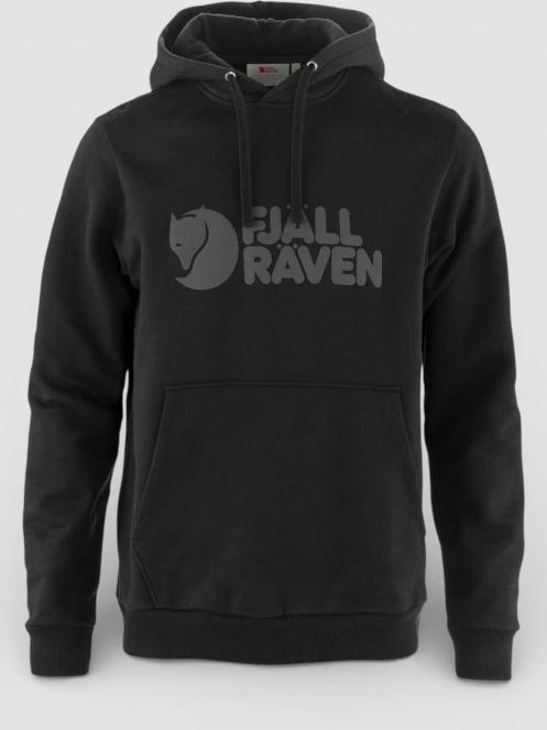 Fjallraven Fjällräven Logo Hoodie M férfi kapucnis pulóver fekete színben 2