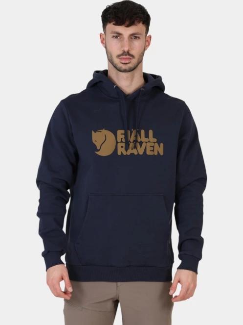Fjallraven Fjällräven Logo Hoodie M férfi kapucnis pulóver sötétkék színben 2