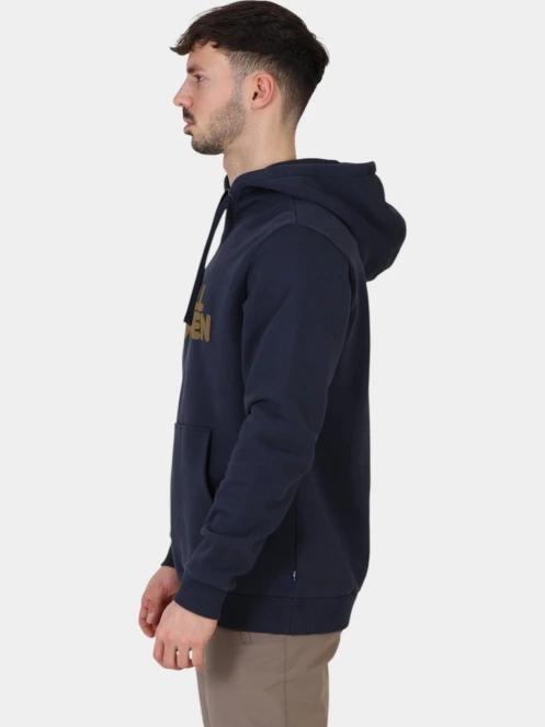 Fjallraven Fjällräven Logo Hoodie M férfi kapucnis pulóver sötétkék színben 3