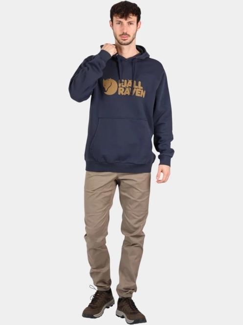 Fjallraven Fjällräven Logo Hoodie M férfi kapucnis pulóver sötétkék színben 5