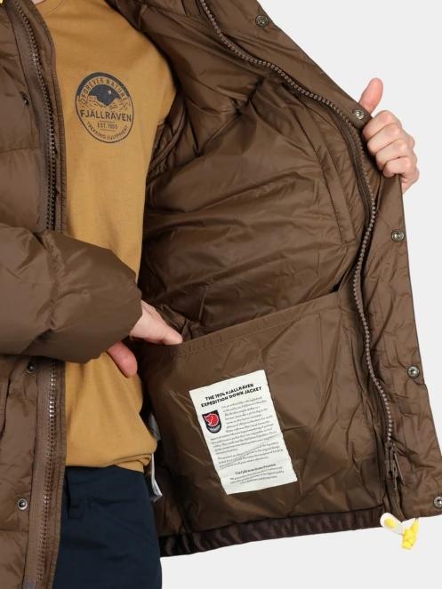 Fjallraven Expedition Down Lite Jacket M férfi pehelykabát barna színben 8