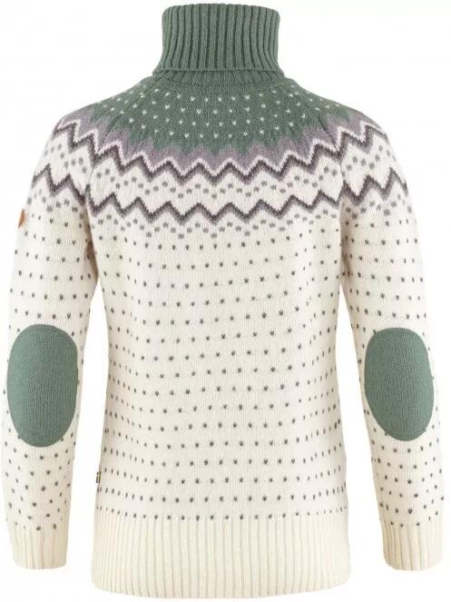 Fjallraven Övik Knit Roller Neck W női kötött pulóver fehér színben 3