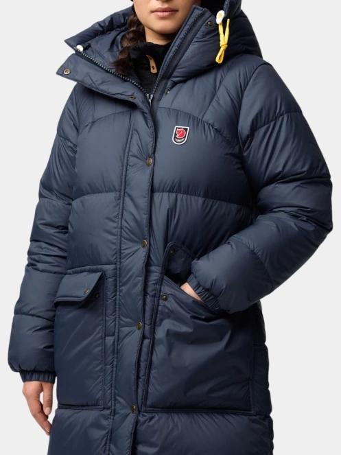 Fjallraven Expedition Long Down Parka W női pehelykabát sötétkék színben 6