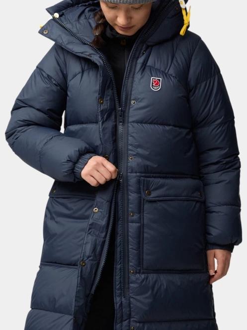 Fjallraven Expedition Long Down Parka W női pehelykabát sötétkék színben 7