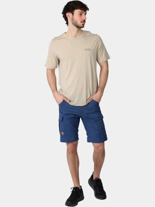 Fjallraven Abisko Wool Logo SS M férfi rövid ujjú sport póló homok színben 5