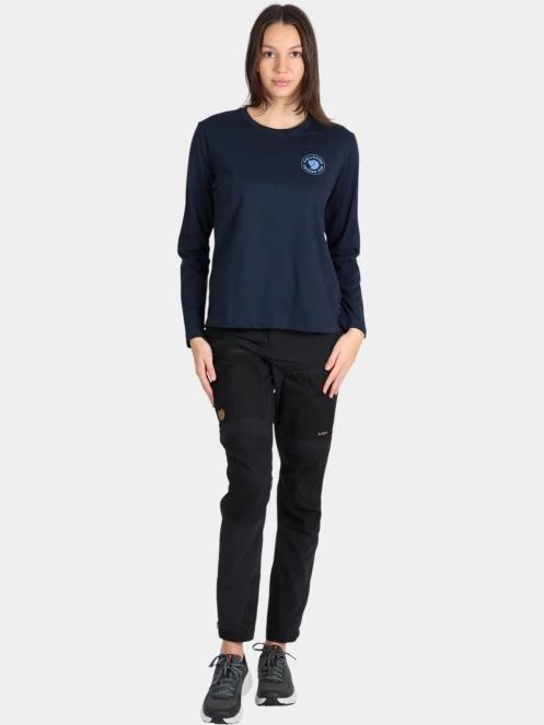 Fjallraven 1960 Logo T-shirt LS W női hosszú ujjú póló sötétkék színben 5