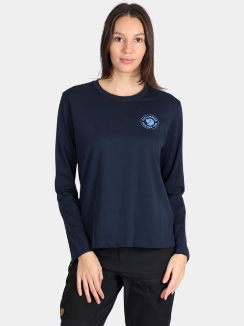 Fjallraven 1960 Logo T-shirt LS W női hosszú ujjú póló sötétkék színben 2