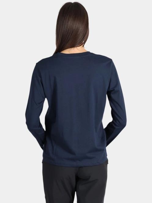 Fjallraven 1960 Logo T-shirt LS W női hosszú ujjú póló sötétkék színben 4