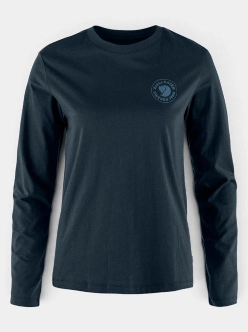 Fjallraven 1960 Logo T-shirt LS W női hosszú ujjú póló sötétkék színben 6