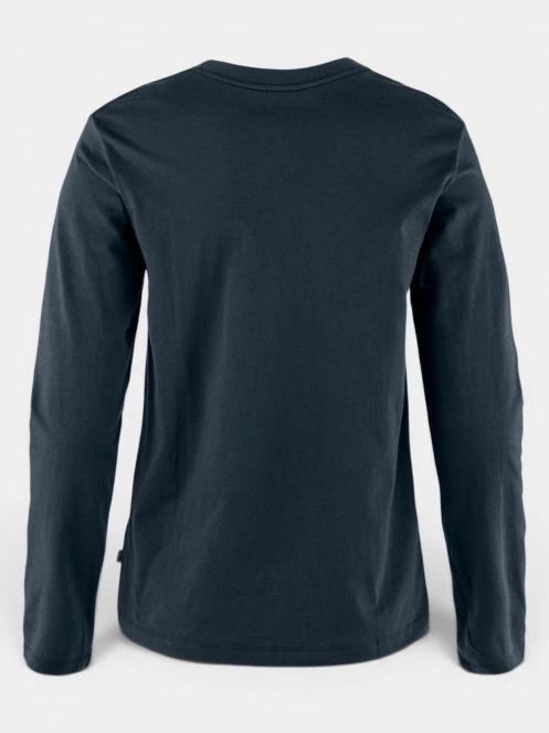 Fjallraven 1960 Logo T-shirt LS W női hosszú ujjú póló sötétkék színben 7