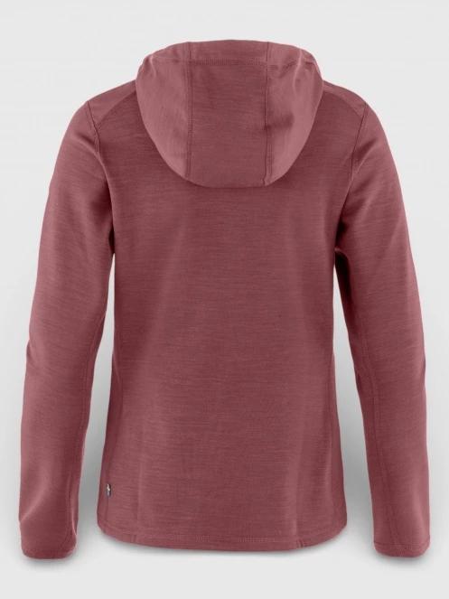 Fjallraven Keb Fleece Hoodie W férfi polár pulóver bordó színben 3