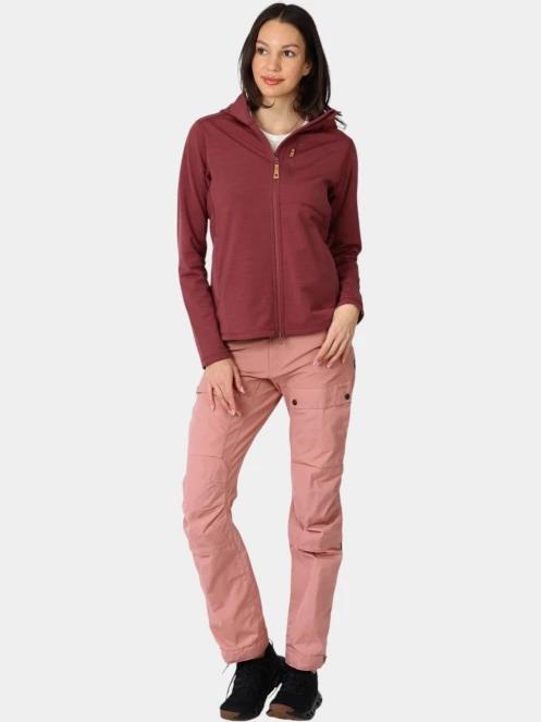 Fjallraven Keb Fleece Hoodie W női polár pulóver bordó színben 5