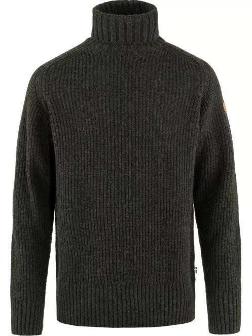 Fjallraven Övik Roller Neck Sweater M férfi kötött pulóver zöld színben 2