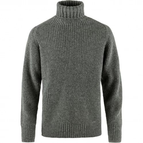 Fjallraven Övik Roller Neck Sweater M férfi kötött pulóver szürke színben 2