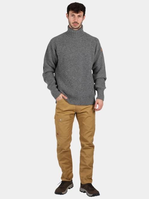 Fjallraven Övik Roller Neck Sweater M férfi kötött pulóver szürke színben 5