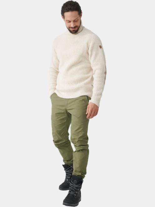 Fjallraven Övik Roller Neck Sweater M férfi kötött pulóver homok színben 4