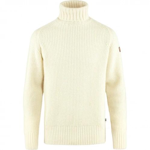 Fjallraven Övik Roller Neck Sweater M férfi kötött pulóver homok színben 6